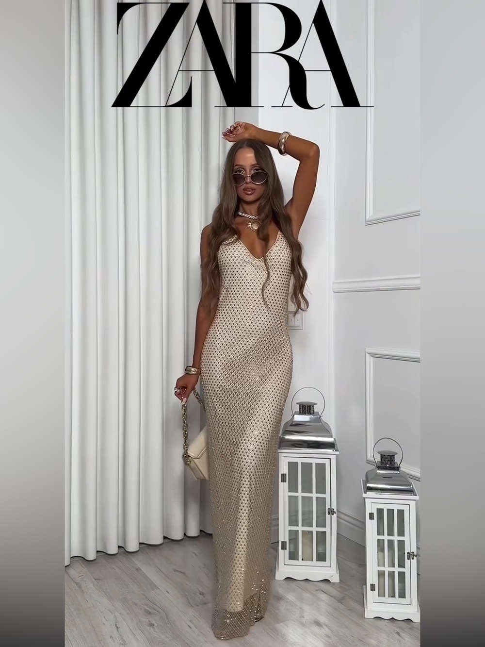 ZARA RHINESTONE MAXI DRESS